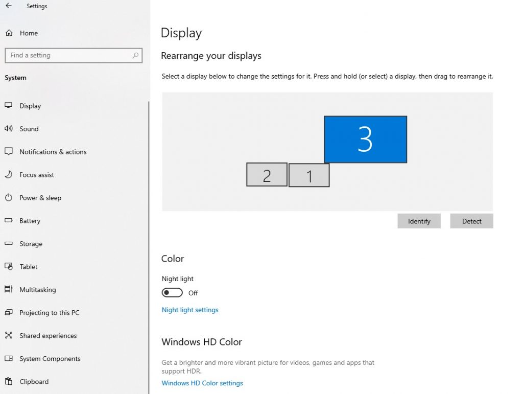 Office Tech - this is an Image of setup screen for multiple monitors